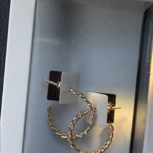 NWT. Sterling Silver Gold Plated Earrings